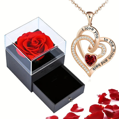 Cosy Eternal Love Rose & Necklace Box