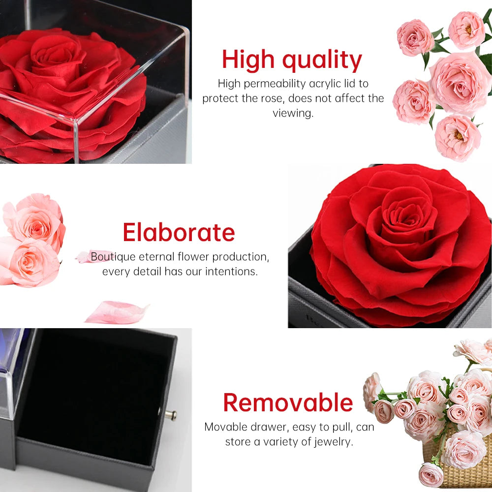 Cosy Eternal Love Rose & Necklace Box