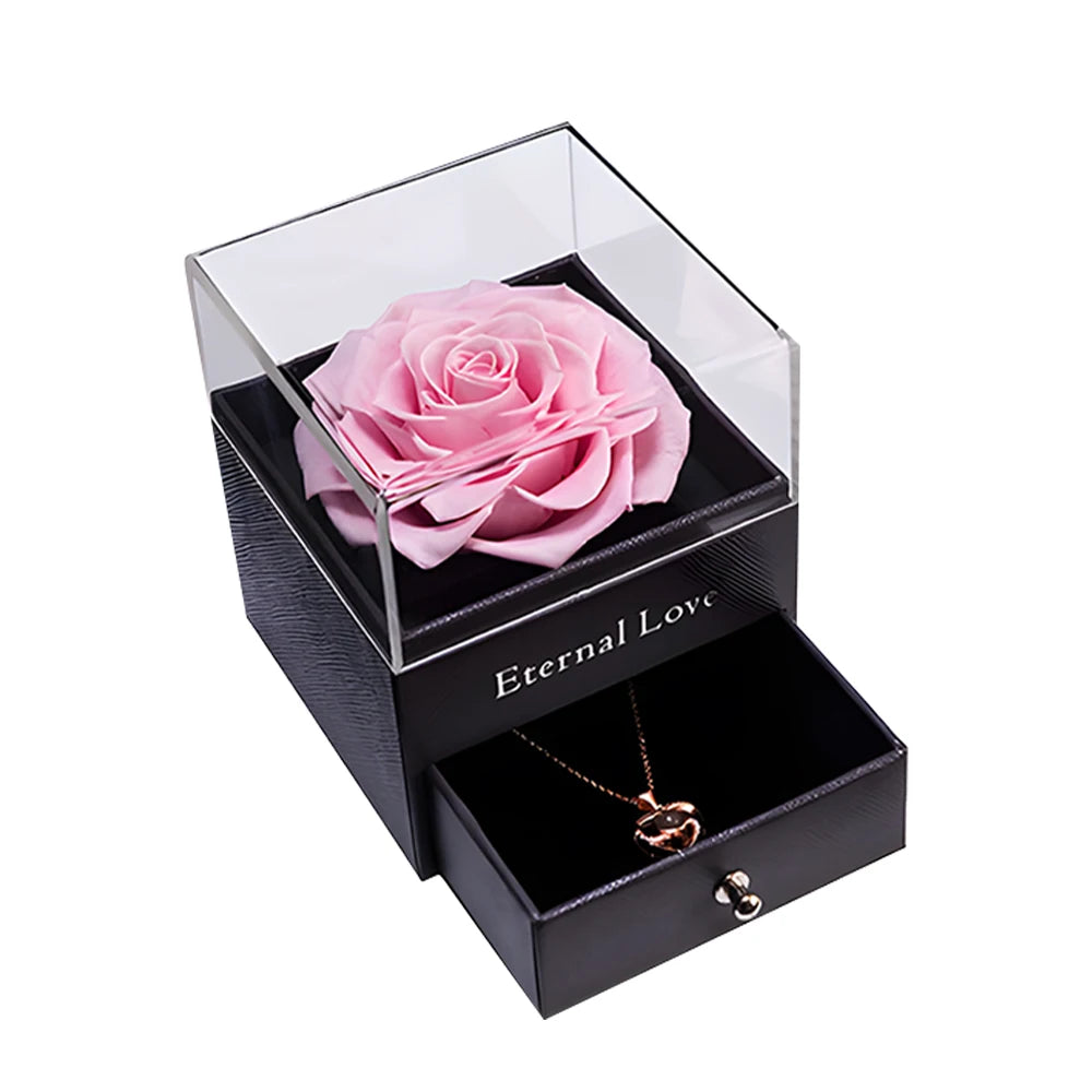 Cosy Eternal Love Rose & Necklace Box